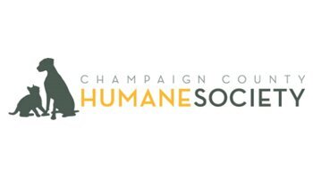 Champaign County Humane Society logo with cat and dog silhouette shapes