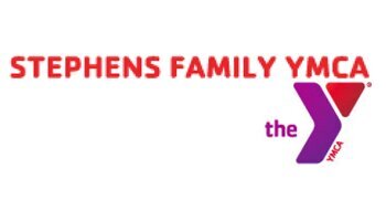 Stephens Family YMCA logo with stylize 'Y' in purple and orange